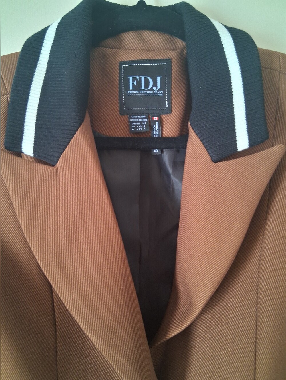 FDJ French Dressing Jeans Mixed Media Blazer in Espresso Size S - Picture 6 of 13
